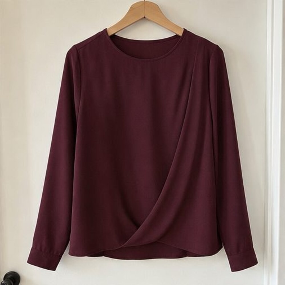 Burgundy Ruffle Blouse